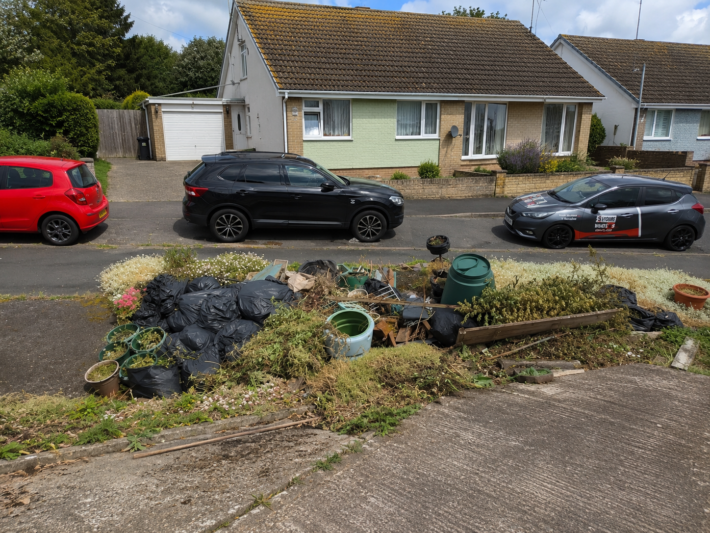 Garden area before waste clearance