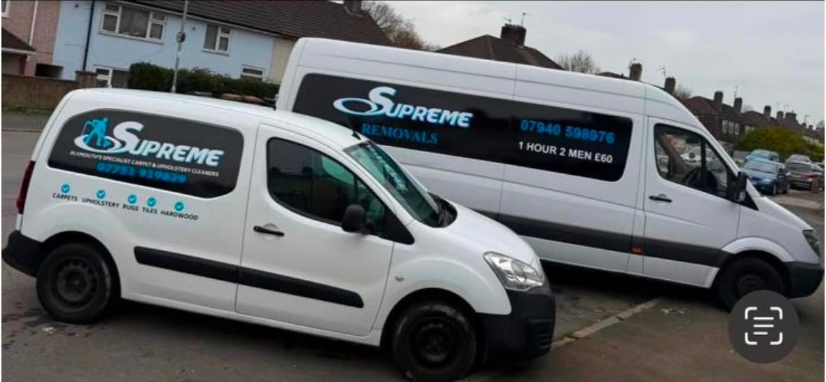Supreme Removals vans ready for man and van collections in Plymouth